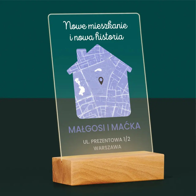 Mapa Miasta: Nowe Mieszkanie - Wydruk Na Szkle Akrylowym