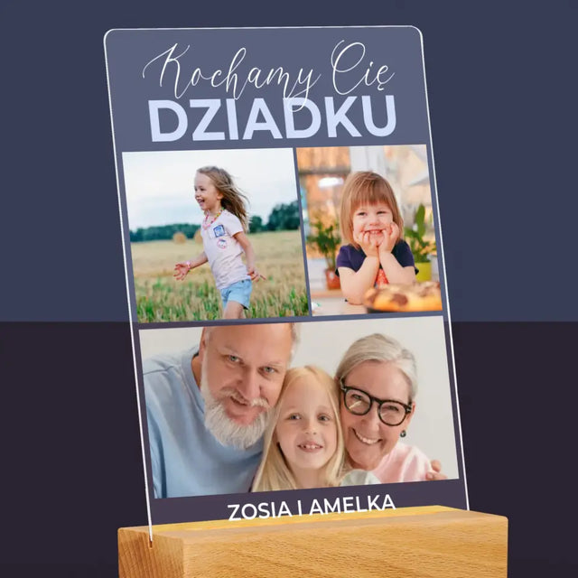 Fotokolaż: Kochamy Cię Dziadku - Wydruk Na Szkle Akrylowym