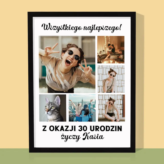 Fotokolaż: Urodzinowy - Wydruk Obramowany