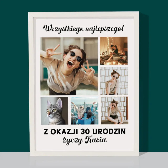 Fotokolaż: Urodzinowy - Wydruk Obramowany