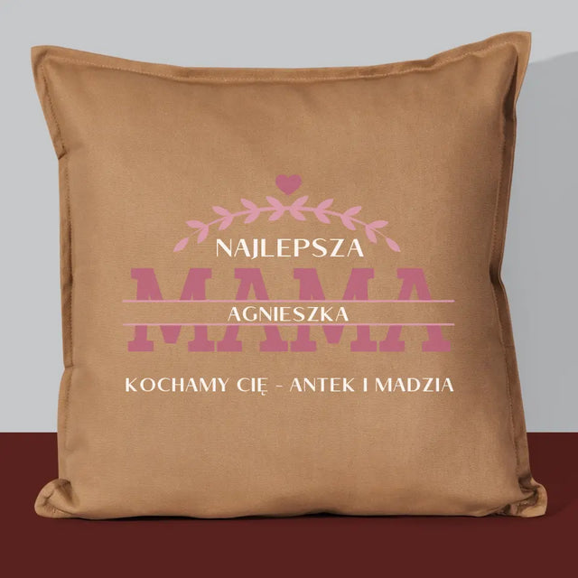 Monogram: Najlepsza Mama Podpis - Poduszka z Nadrukiem