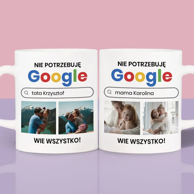 Fotokolaż: Nie Potrzebuję Google - Kubki Dla Par