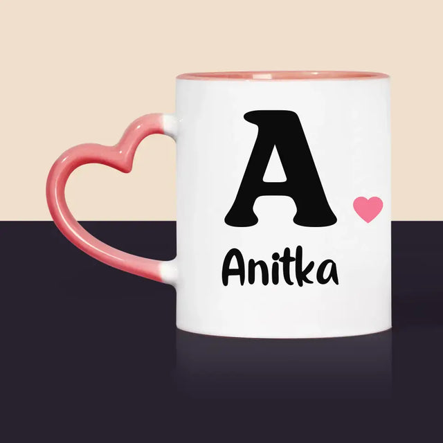 Monogram: Twój Inicjał z Imieniem - Kubek z Nadrukiem