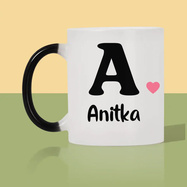 Monogram: Twój Inicjał z Imieniem - Kubek z Nadrukiem