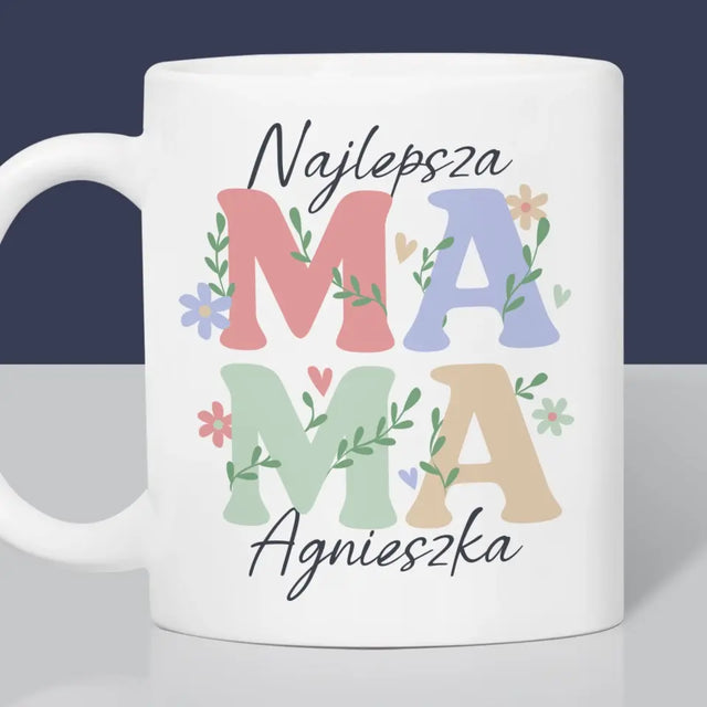 Monogram: Mama Listki - Kubek z Nadrukiem