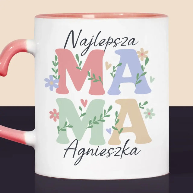 Monogram: Mama Listki - Kubek z Nadrukiem