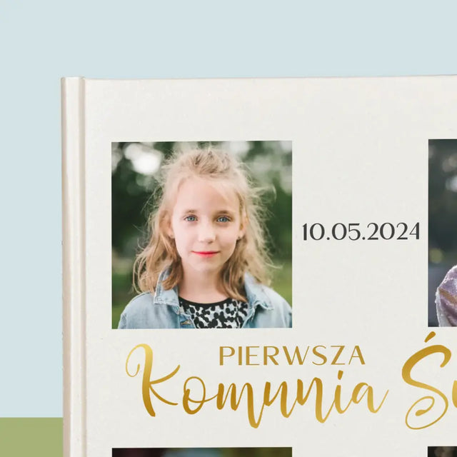 Fotokolaż: Pierwsza Komunia Krzyż - Biblia z Nadrukiem