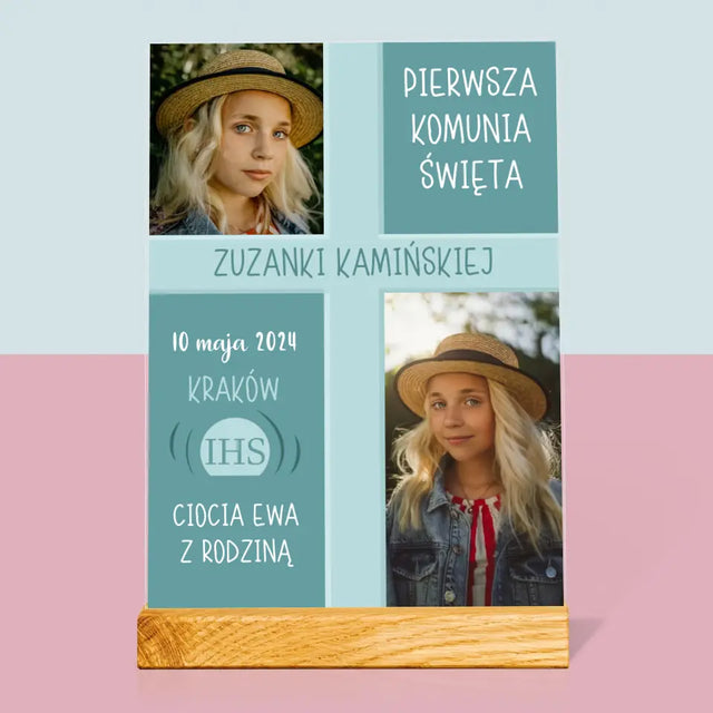 Fotokolaż: Pierwsza Komunia - Wydruk Na Szkle Akrylowym