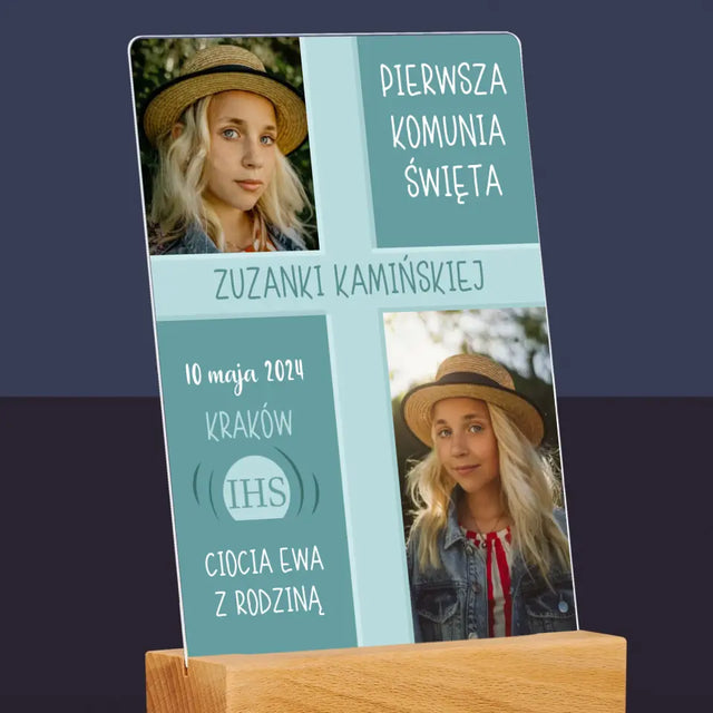 Fotokolaż: Pierwsza Komunia - Wydruk Na Szkle Akrylowym