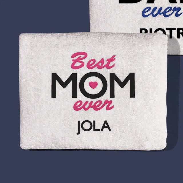 Monogram: Best Mom And Dad - Zestaw Ręczników z Haftem