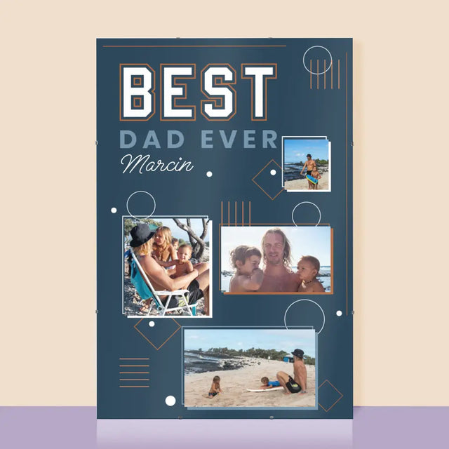 Fotokolaż: Best Dad Ever - Personalizowany Plakat