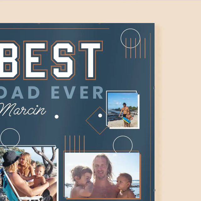 Fotokolaż: Best Dad Ever - Personalizowany Plakat