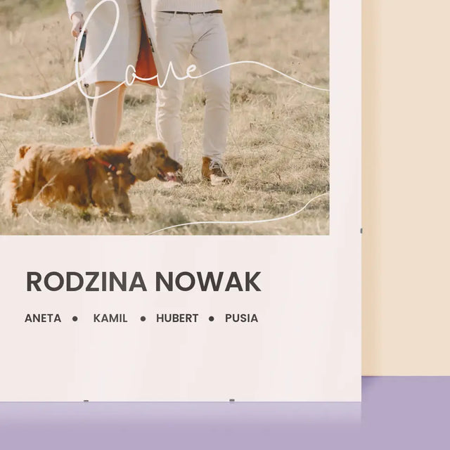 Zdjęcie i Podpis: Love Rodzina - Personalizowany Plakat