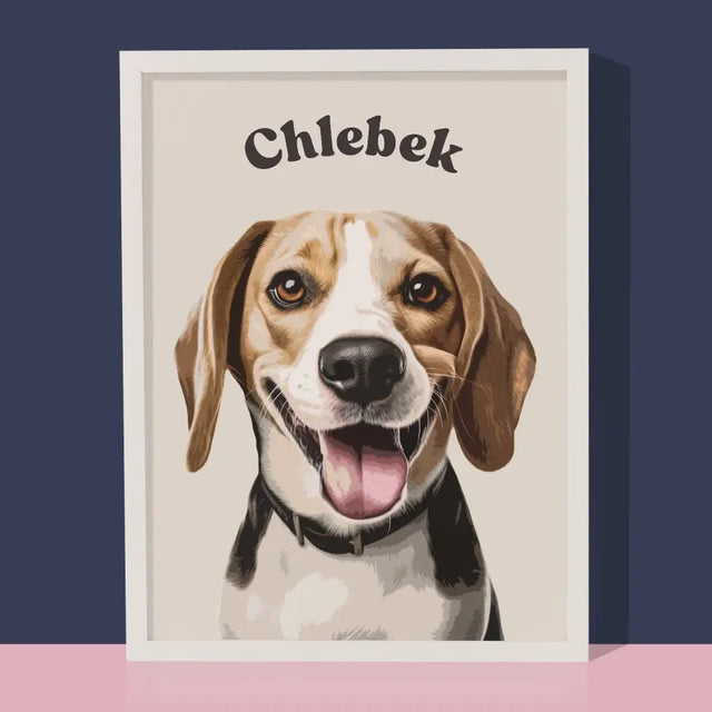 Portret Zwierzaka: Beagle - Wydruk ze Zdjęciem Zwierzaka