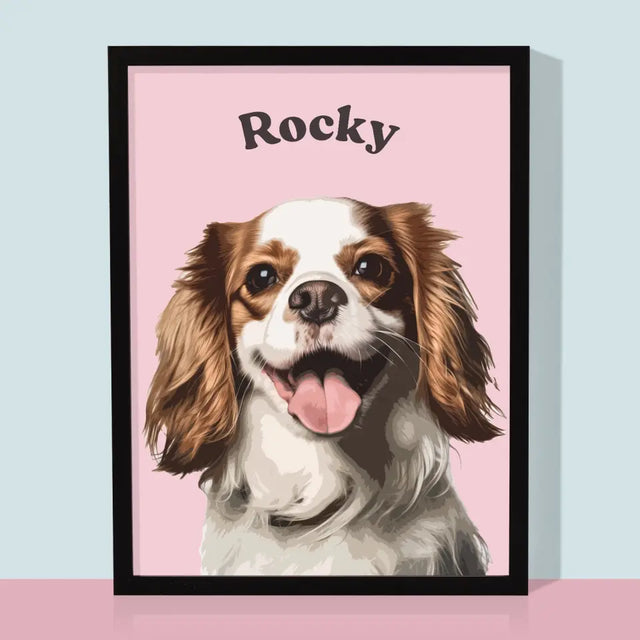 Portret Zwierzaka: Cavalier King Charles Spaniel - Wydruk ze Zdjęciem Zwierzaka