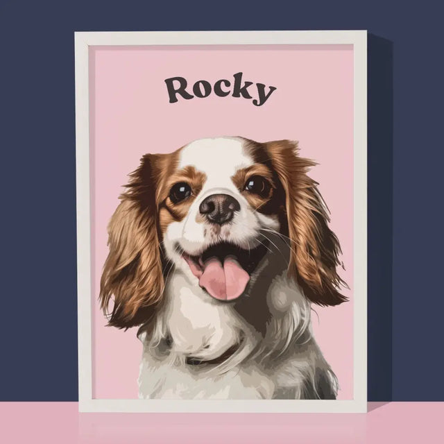 Portret Zwierzaka: Cavalier King Charles Spaniel - Wydruk ze Zdjęciem Zwierzaka