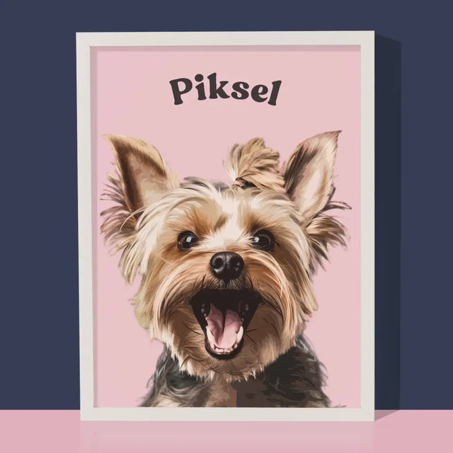 Portret Zwierzaka: Yorkshire Terrier - Wydruk ze Zdjęciem Zwierzaka