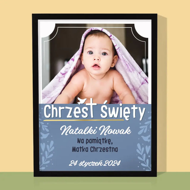 Zdjęcie i Podpis: Chrzest Święty - Wydruk Obramowany