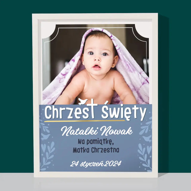 Zdjęcie i Podpis: Chrzest Święty - Wydruk Obramowany