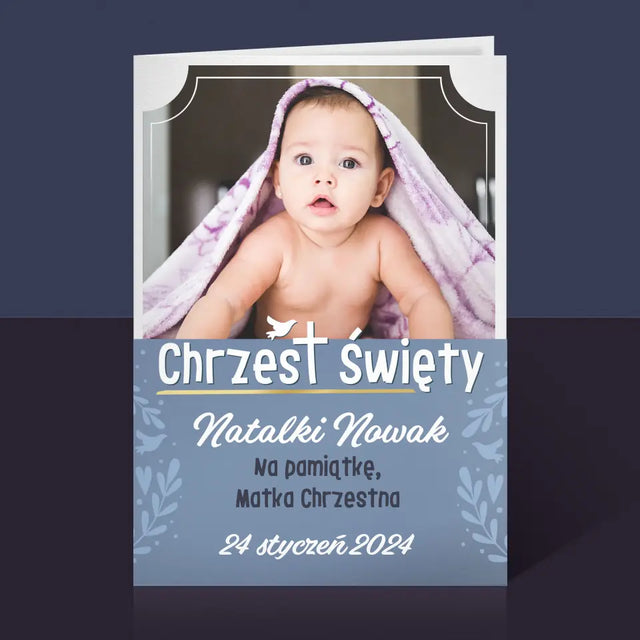 Zdjęcie i Podpis: Chrzest Święty - Kartka z Życzeniami