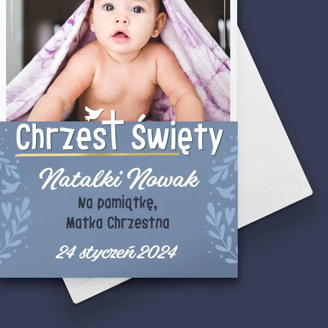 Zdjęcie i Podpis: Chrzest Święty - Kartka z Życzeniami