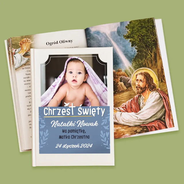 Zdjęcie i Podpis: Chrzest Święty - Biblia z Nadrukiem