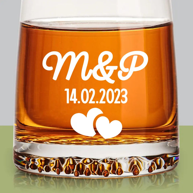 Monogram: Inicjały Serca - Szklanka Do Whisky