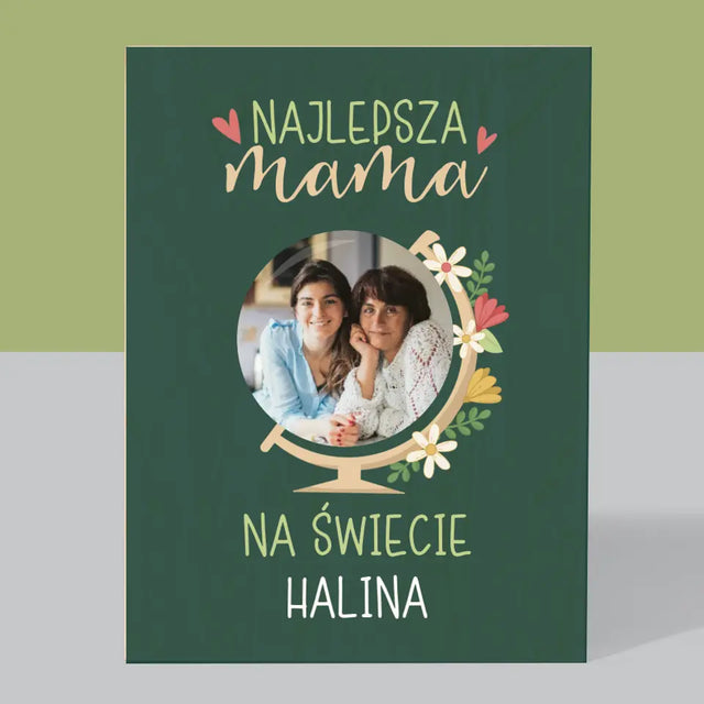 Zdjęcie i Podpis: Najlepsza Mama Świat - Wydruk Na Drewnie