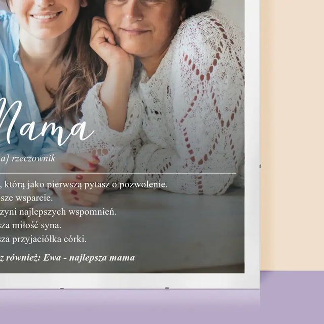 Zdjęcie i Podpis: Mama Definicja - Personalizowany Plakat