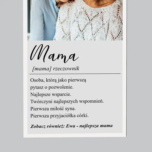 Zdjęcie i Podpis: Mama Definicja - Magnes Na Lodówkę