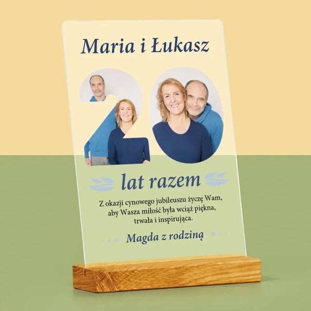 Słowo Ze Zdjęć: 20 Lat Razem - Wydruk Na Szkle Akrylowym