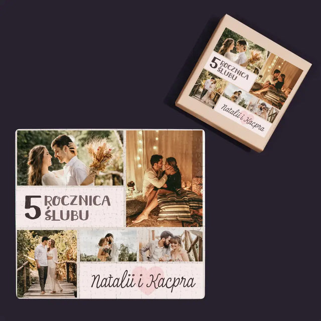 Fotokolaż: 5 Rocznica Ślubu - Personalizowane Puzzle