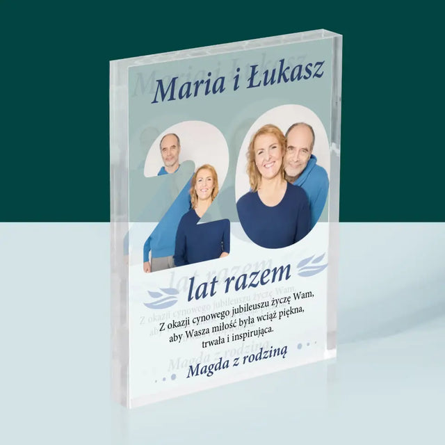 Słowo Ze Zdjęć: 20 Lat Razem - Blok Akrylowy z Nadrukiem