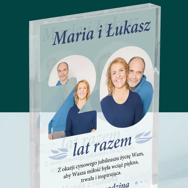 Słowo Ze Zdjęć: 20 Lat Razem - Blok Akrylowy z Nadrukiem