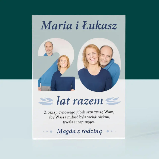 Słowo Ze Zdjęć: 20 Lat Razem - Blok Akrylowy z Nadrukiem