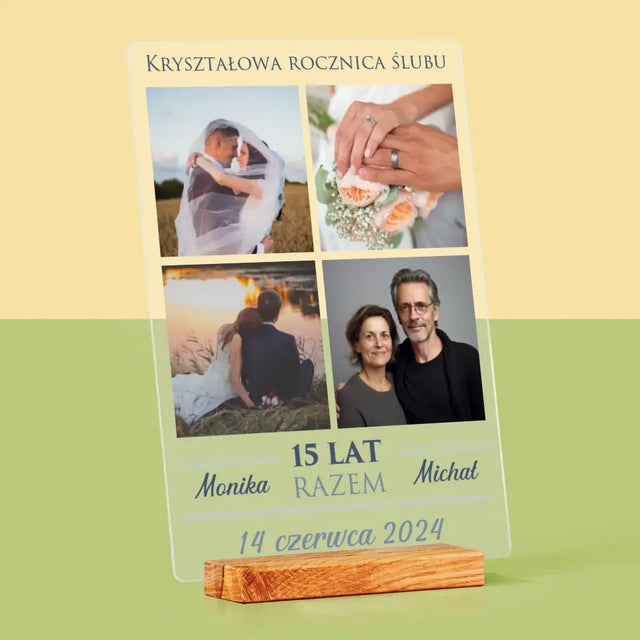 Fotokolaż: 15 Lat Razem - Wydruk Na Szkle Akrylowym