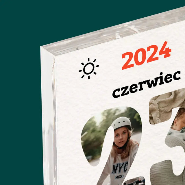 Słowo Ze Zdjęć: Dzień Ojca Kartka Z Kalendarza - Blok Akrylowy z Nadrukiem