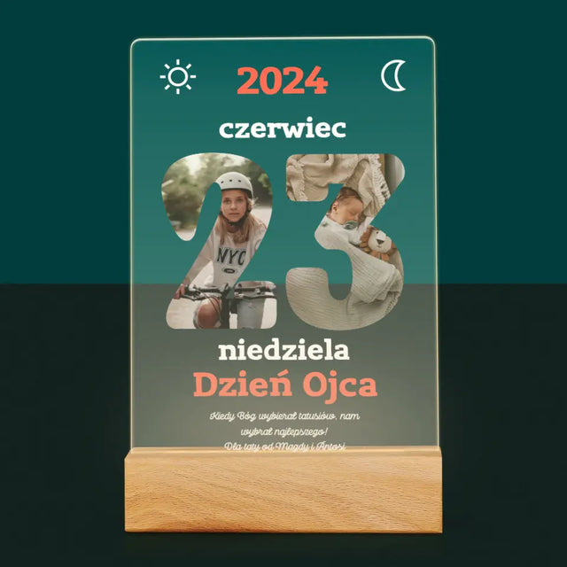 Słowo Ze Zdjęć: Dzień Ojca Kartka Z Kalendarza - Wydruk Na Szkle Akrylowym