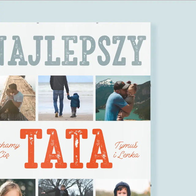 Fotokolaż: Najlepszy Tata Na Świecie Zdjęcia - Personalizowany Plakat