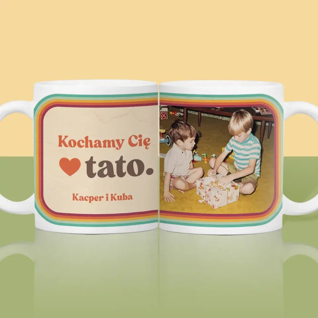 Zdjęcie i Podpis: Kochamy Cię Tato - Kubek z Nadrukiem