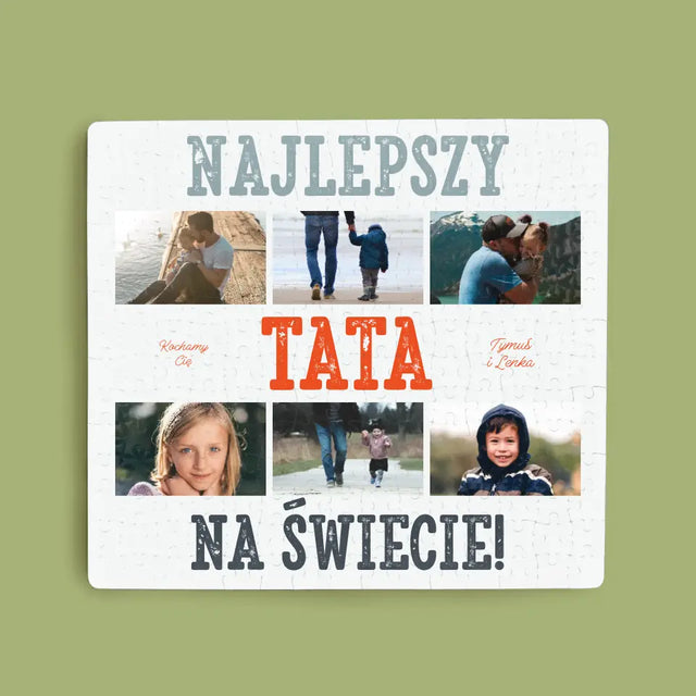 Fotokolaż: Najlepszy Tata Na Świecie Zdjęcia - Personalizowane Puzzle