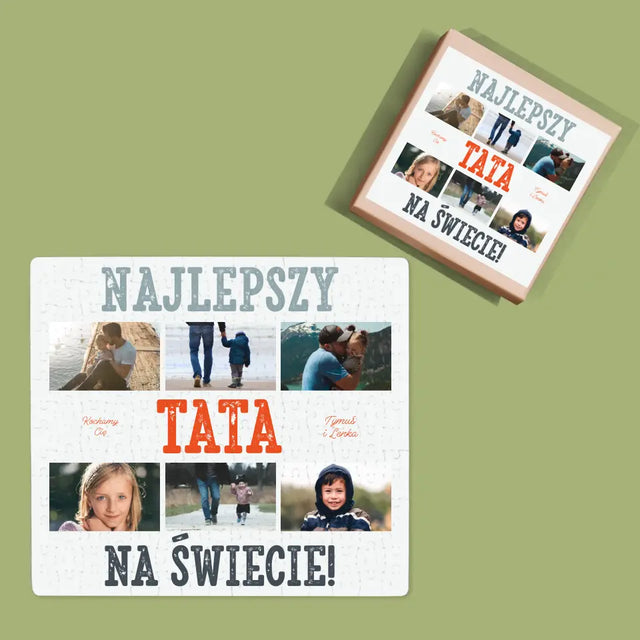 Fotokolaż: Najlepszy Tata Na Świecie Zdjęcia - Personalizowane Puzzle