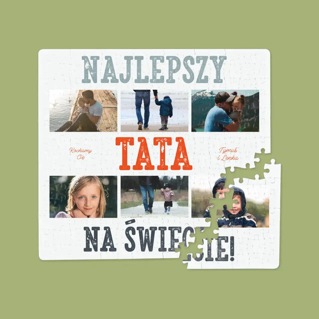 Fotokolaż: Najlepszy Tata Na Świecie Zdjęcia - Personalizowane Puzzle