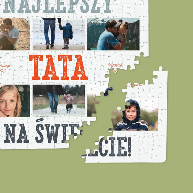 Fotokolaż: Najlepszy Tata Na Świecie Zdjęcia - Personalizowane Puzzle