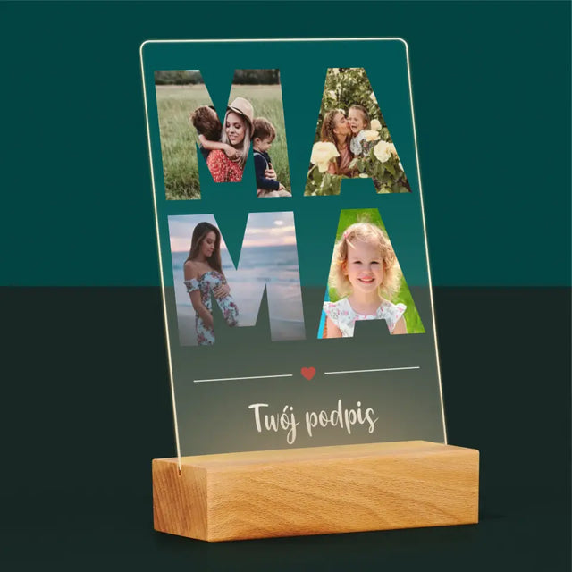 Słowo Ze Zdjęć: Mama - Wydruk Na Szkle Akrylowym