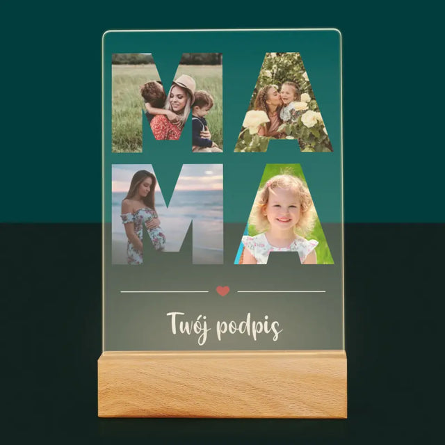 Słowo Ze Zdjęć: Mama - Wydruk Na Szkle Akrylowym