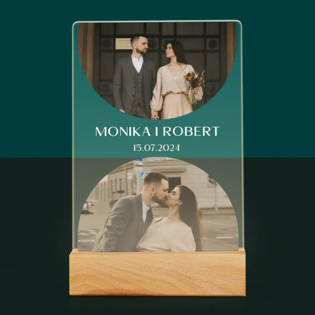 Fotokolaż: Data Ślubu - Wydruk Na Szkle Akrylowym
