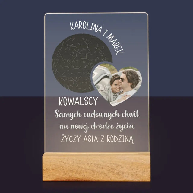 Mapa Gwiazd: Nowa Droga Życia Ślub - Wydruk Na Szkle Akrylowym