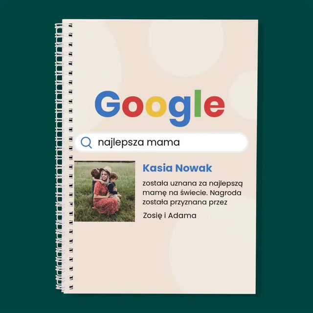 Zdjęcie I Podpis: Najlepsza Mama Wynik Google - Planer Dzienny na Spirali