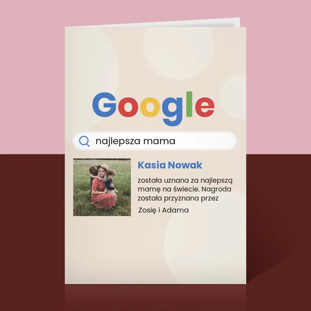 Zdjęcie I Podpis: Najlepsza Mama Wynik Google - Kartka z Życzeniami